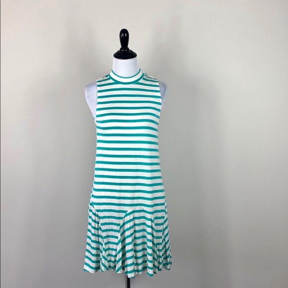 Sleeveless Striped Dress Mock Neck Jersey Tunic - Picture 4 of 8
